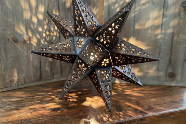 Med Punched Tin Star antique