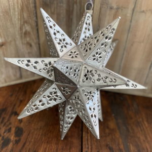 Medium Punched Tin Star Pewter Finish