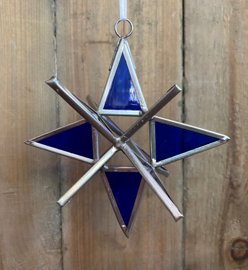 Moravian Star Ornament, Cobalt Blue Glass - Old Salem Museums & Gardens